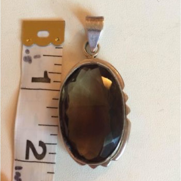 Smoky quartz pendant (sterling silver) - Picture 6 of 7